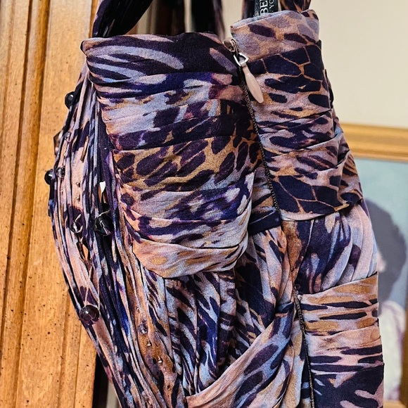 Rare Alberto Makali Silk geometric abstract print cocktail dress size 10 - Picture 6 of 16